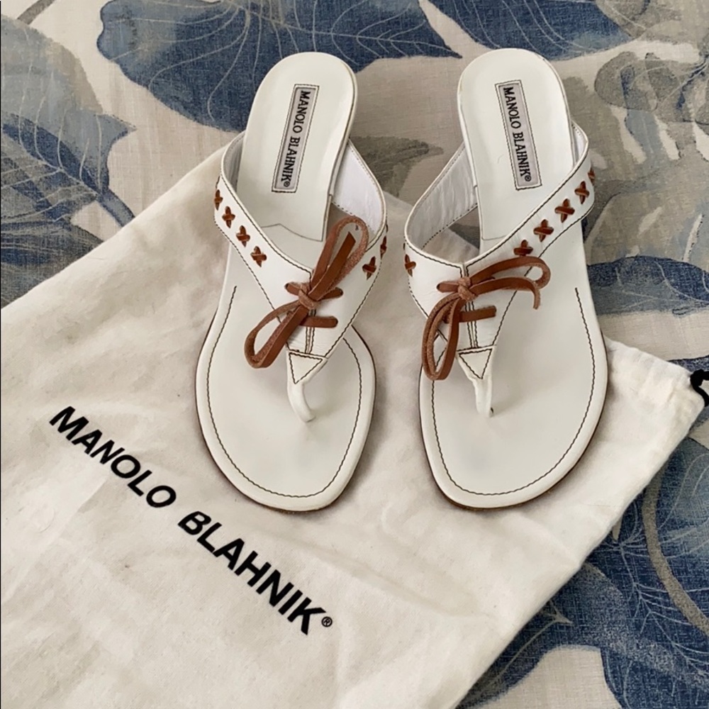 Manolo Blahnik kitten heel sandals